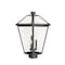 Z-Lite Talbot 3 Light Outdoor Post Mount Fixture, Black & Clear Beveled 579PHXLS-BK - alternate 7